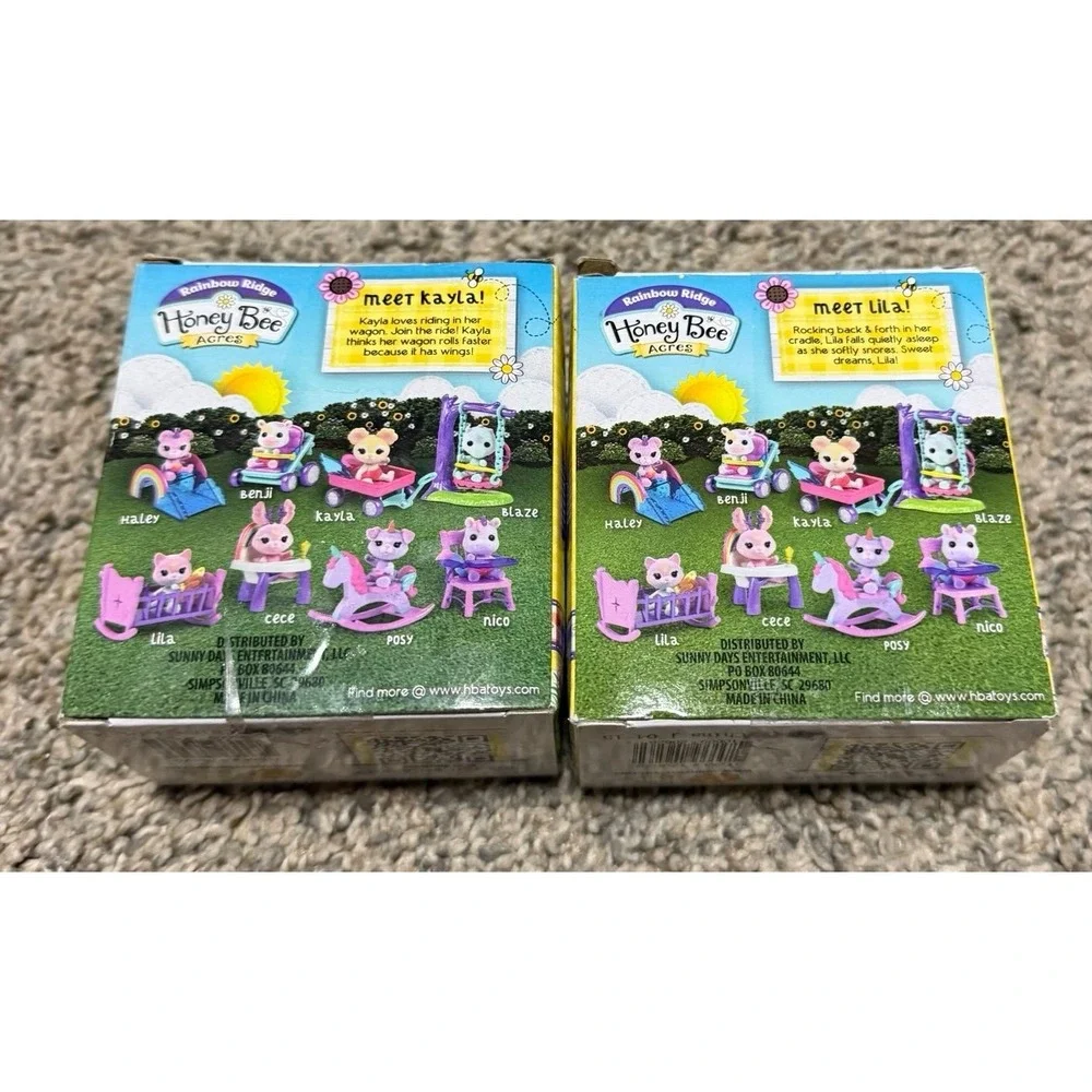 Honey Bee Acres Rainbow Ridge‎ Baby Kayla & Baby Lila Figures NIB Lot of 2